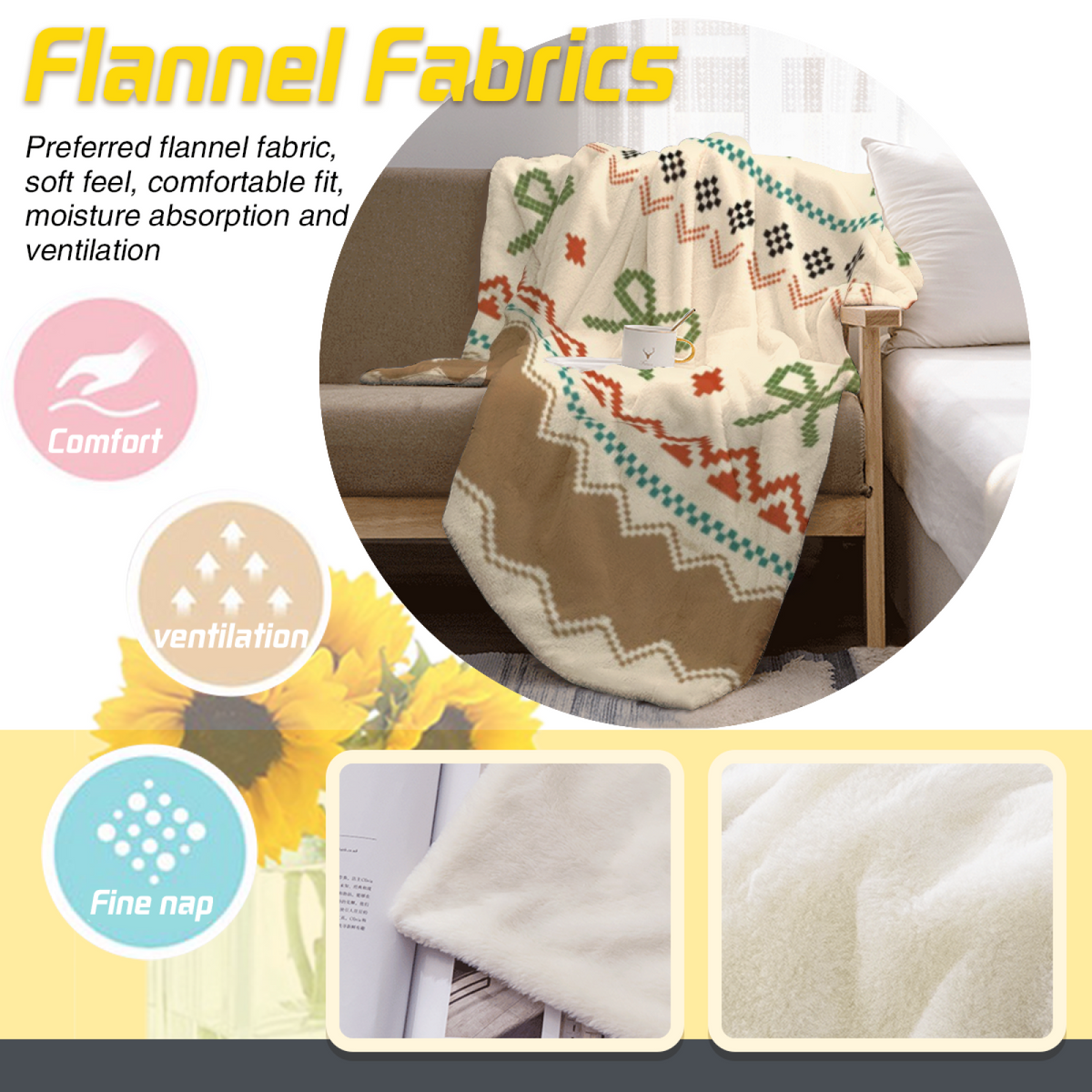 Alpine Arbor Pastel Multicolor Modern Art Flannel Throw Blanket