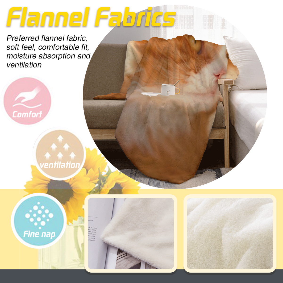 Soft Minimalist All-Season Flannel Blanket ¨C Seaside Tapestry Collection
