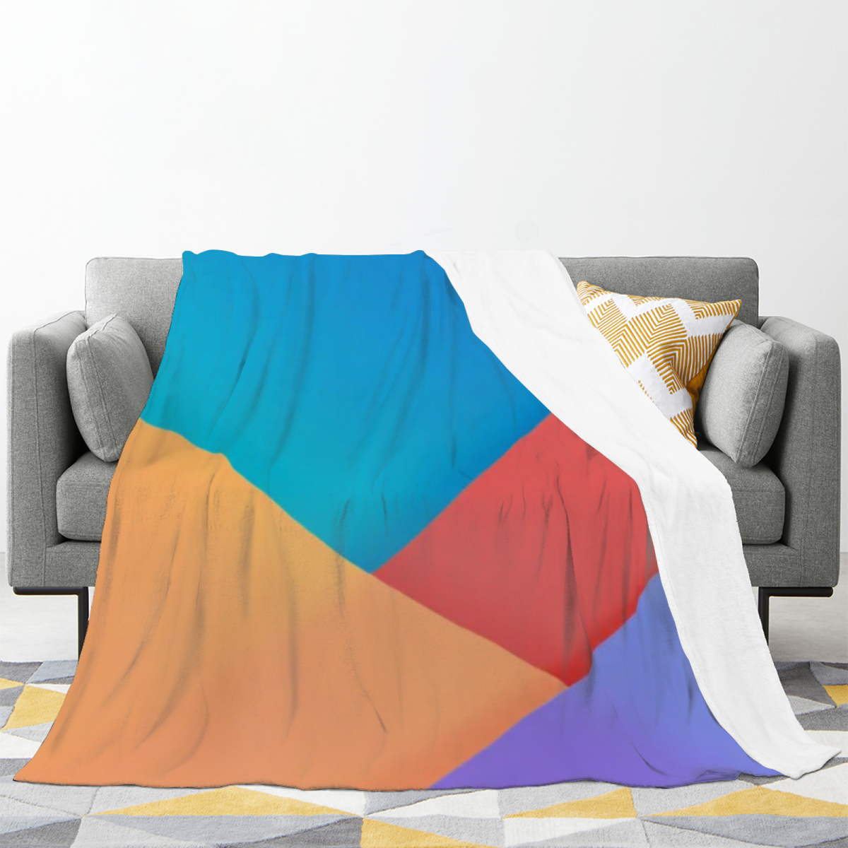 Soft Minimalist Plush Flannel Throw ¨C Sunwashed Grove Collection