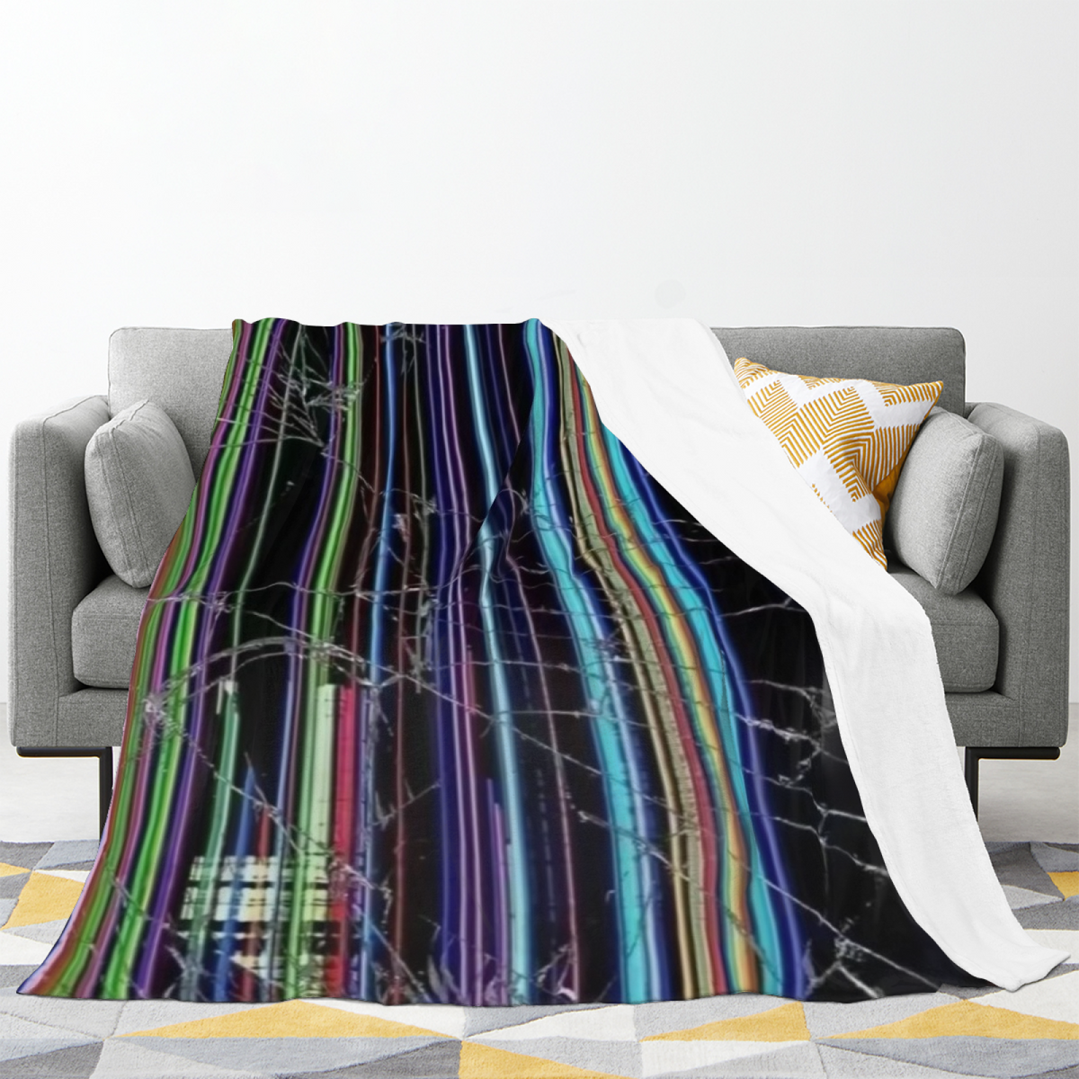 Misty Wander Inspired Flannel Sofa Throw ¨C Earthy Neutral Palette