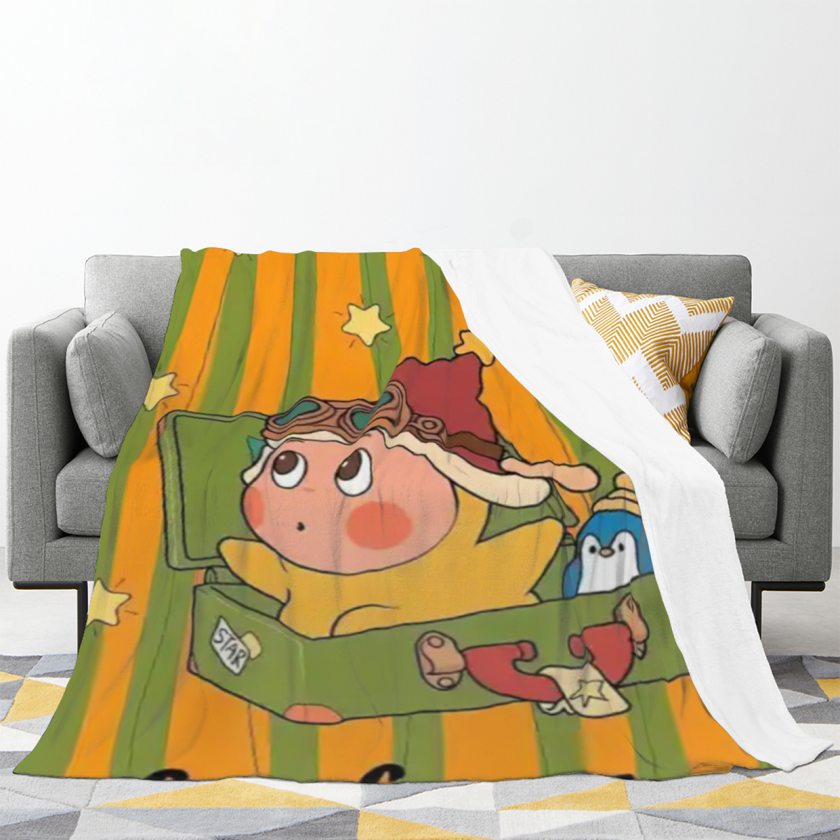 Decorative Flannel Blanket with Serene Sonnet Cozy Cottage Artwork