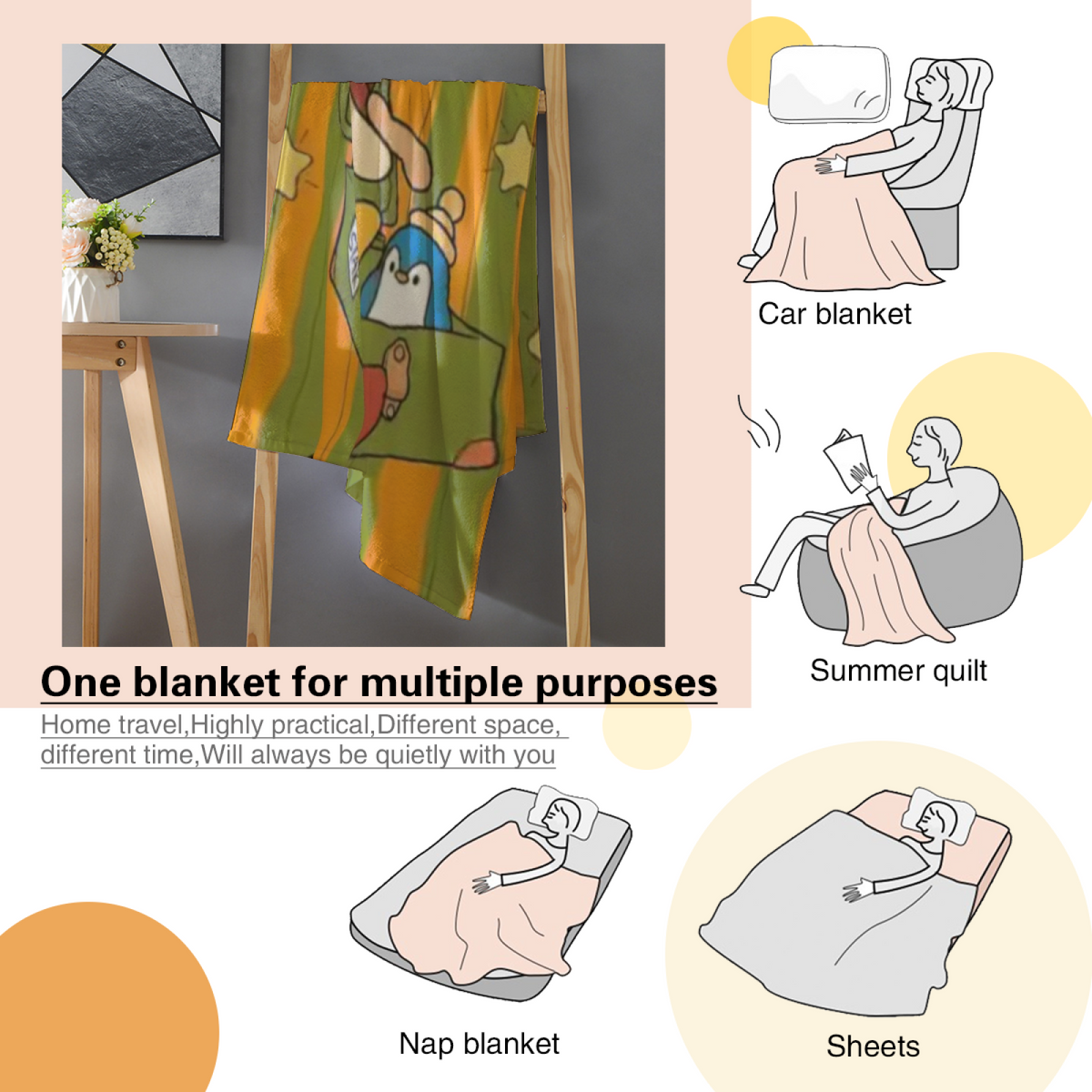 Decorative Flannel Blanket with Serene Sonnet Cozy Cottage Artwork