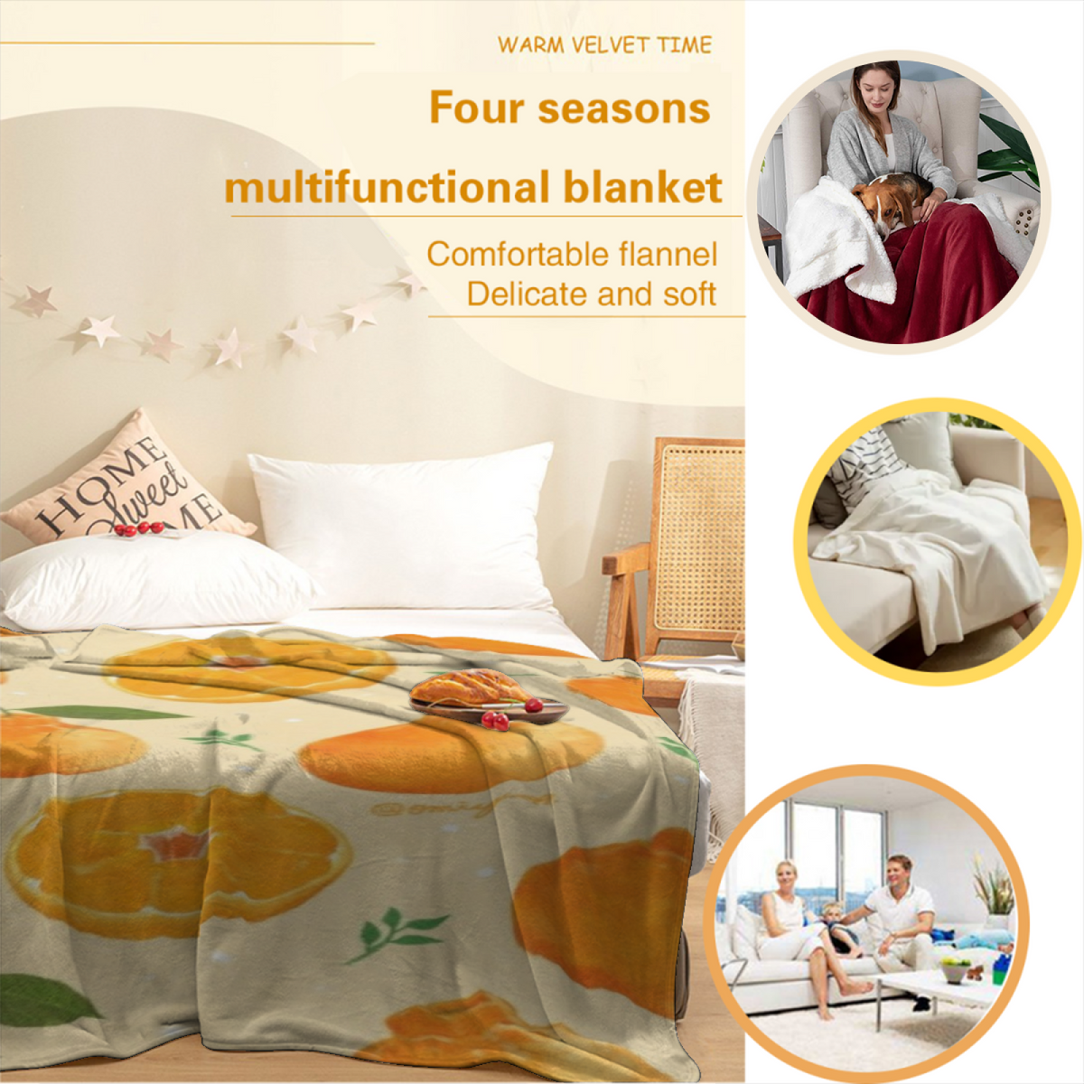Silver Mosaic Retro Pattern Cozy Flannel Bed Blanket