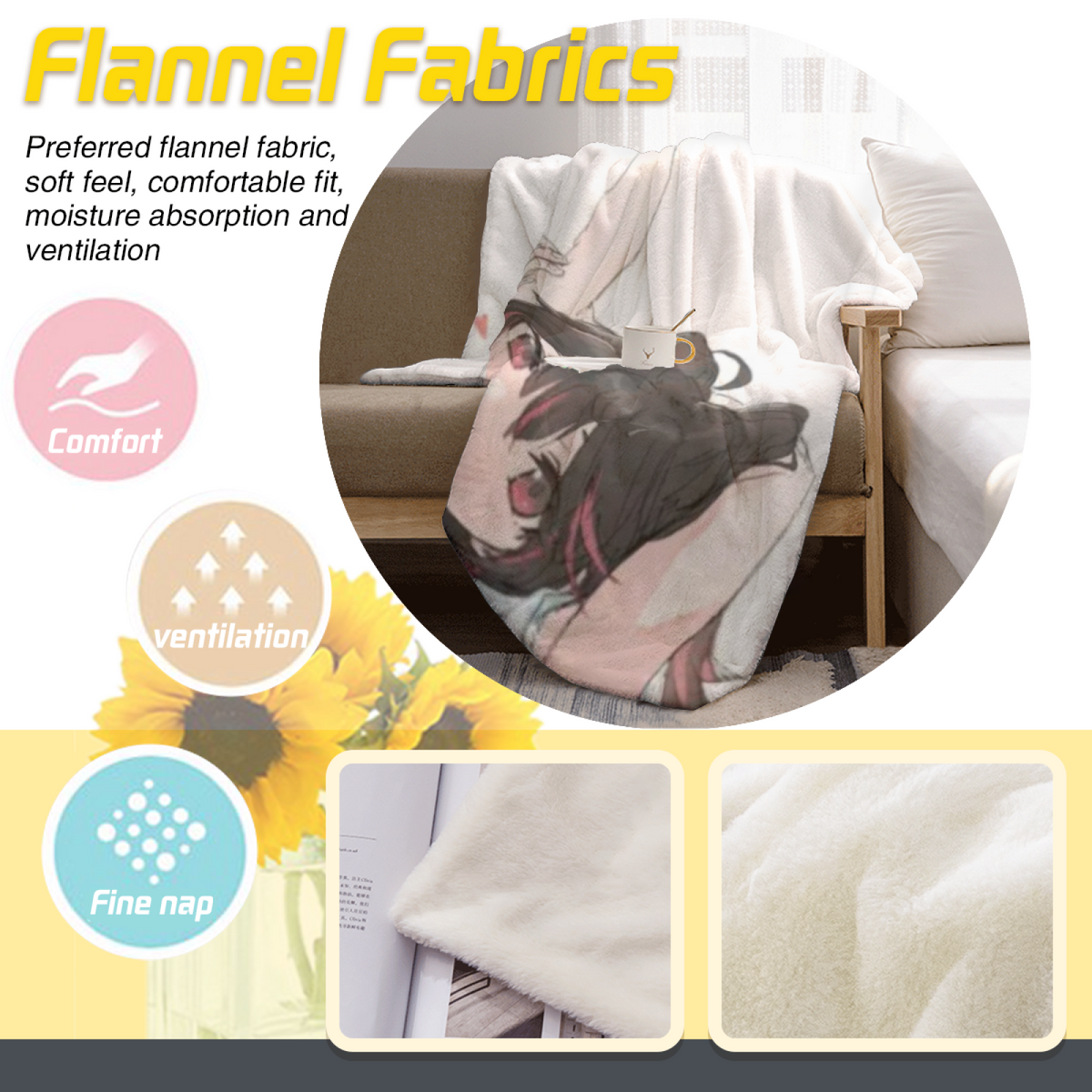Soft Minimalist All-Season Flannel Blanket ¨C Cosmic Treasure Collection