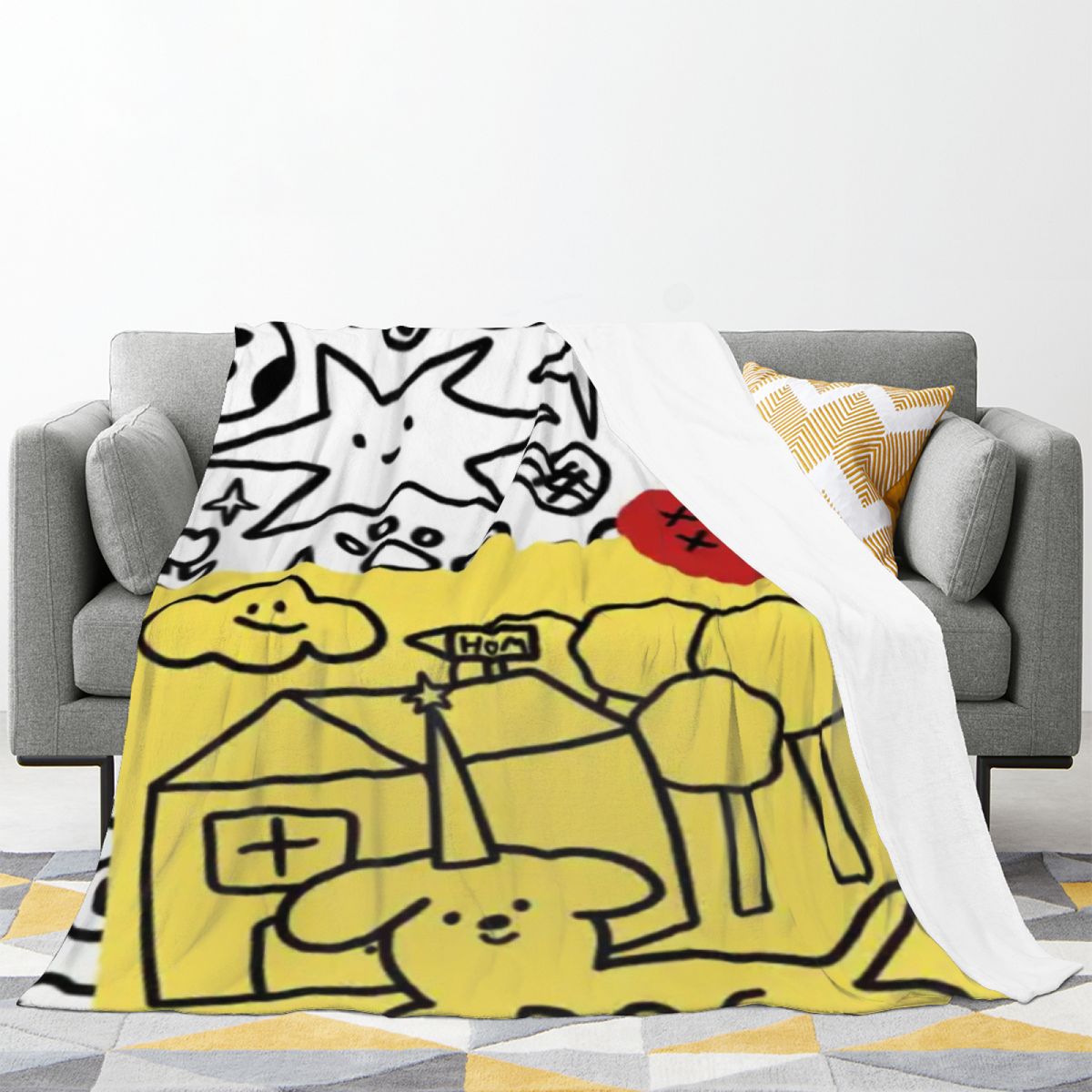 Heather Mosaic Pastel Multicolor Modern Art Decorative Flannel Blanket