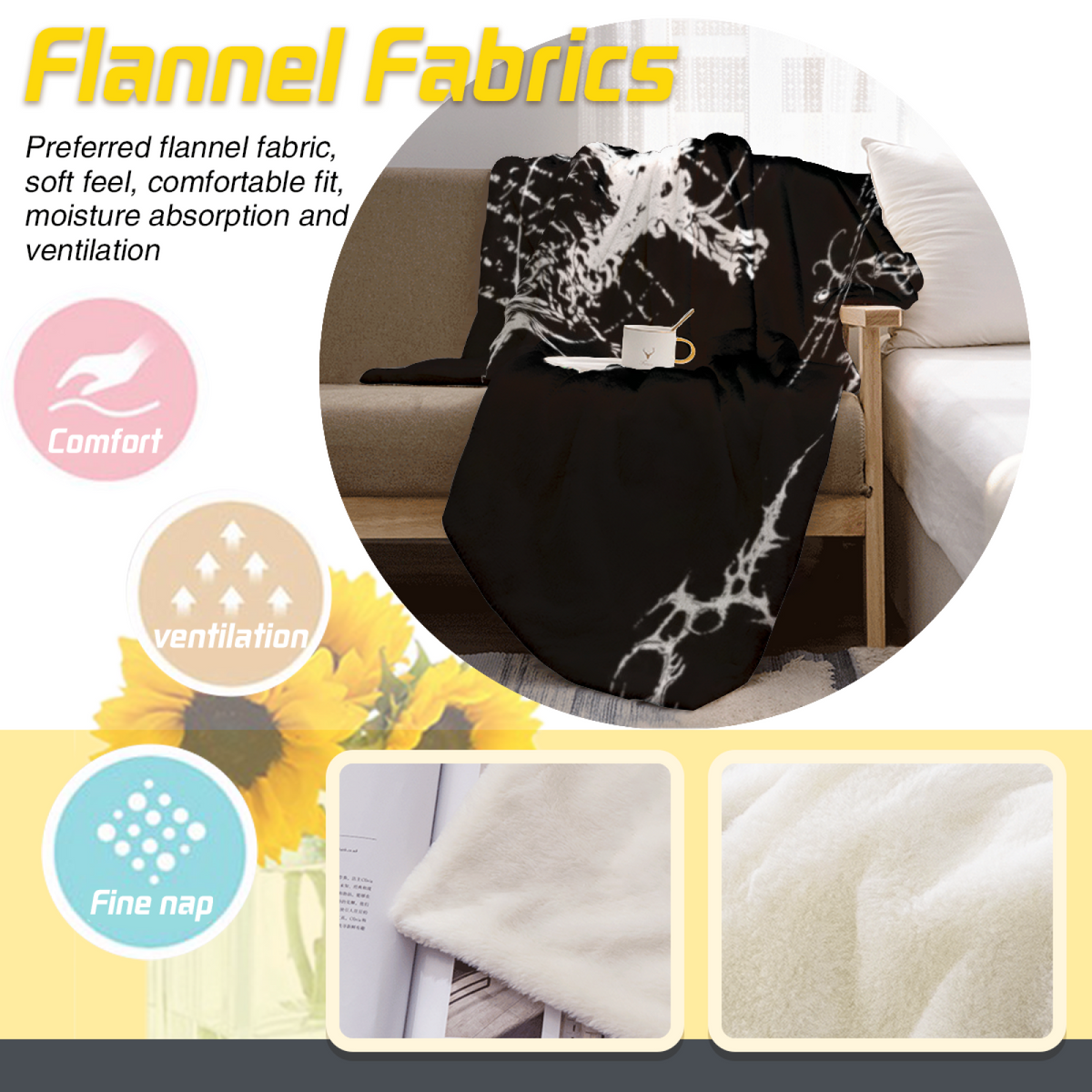 Hazy Valley Inspired Cozy Flannel Bed Blanket ¨C Earthy Neutral Palette