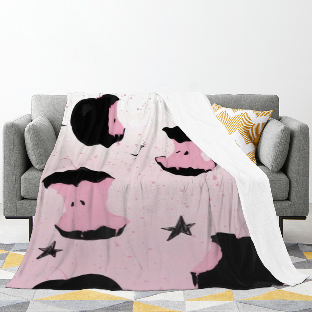 Decorative Flannel Blanket with Heather Harbor Cozy Cottage Artwork