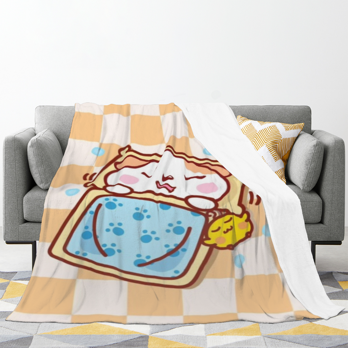 Sunwashed & Fable Playful Graphic All-Season Flannel Blanket