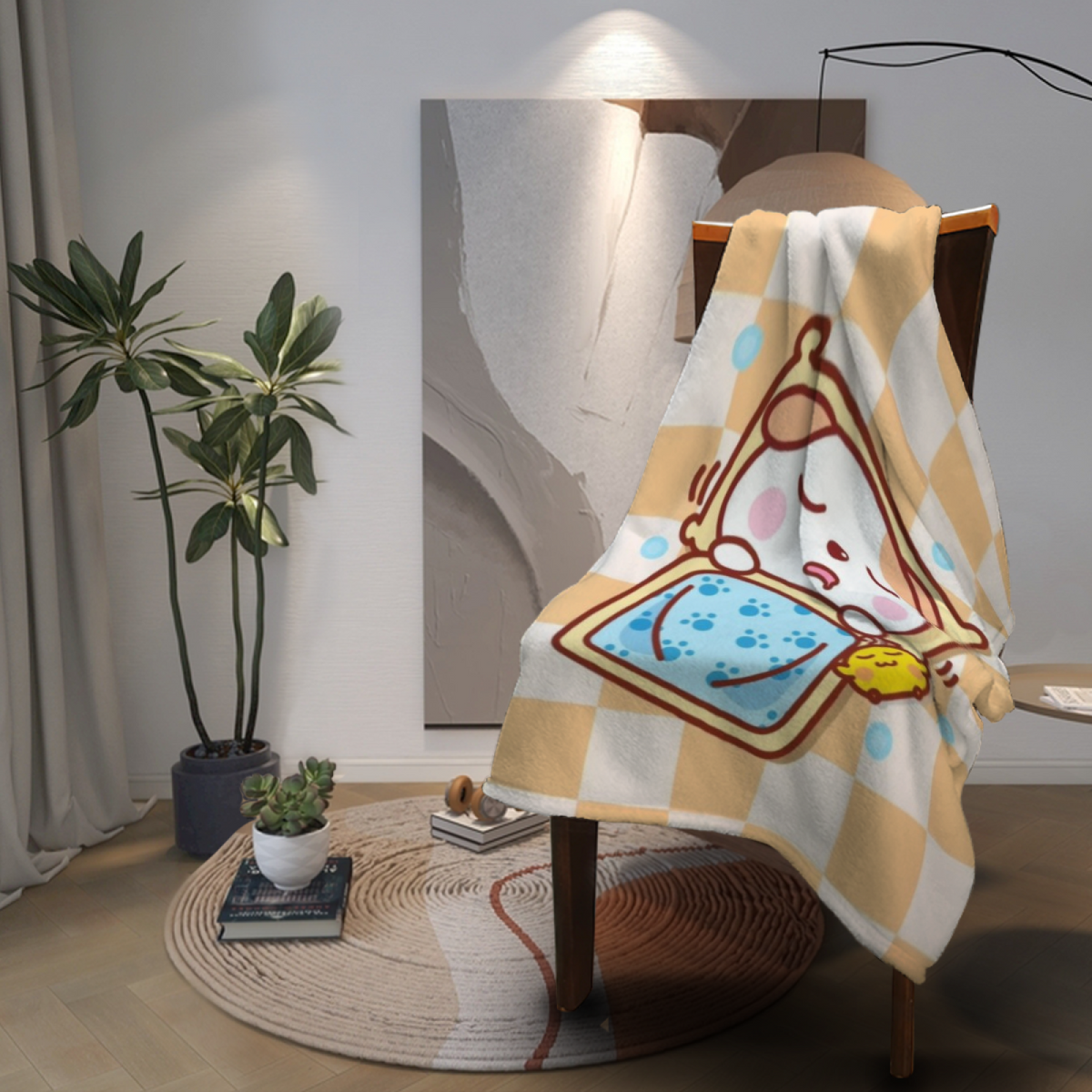 Sunwashed & Fable Playful Graphic All-Season Flannel Blanket