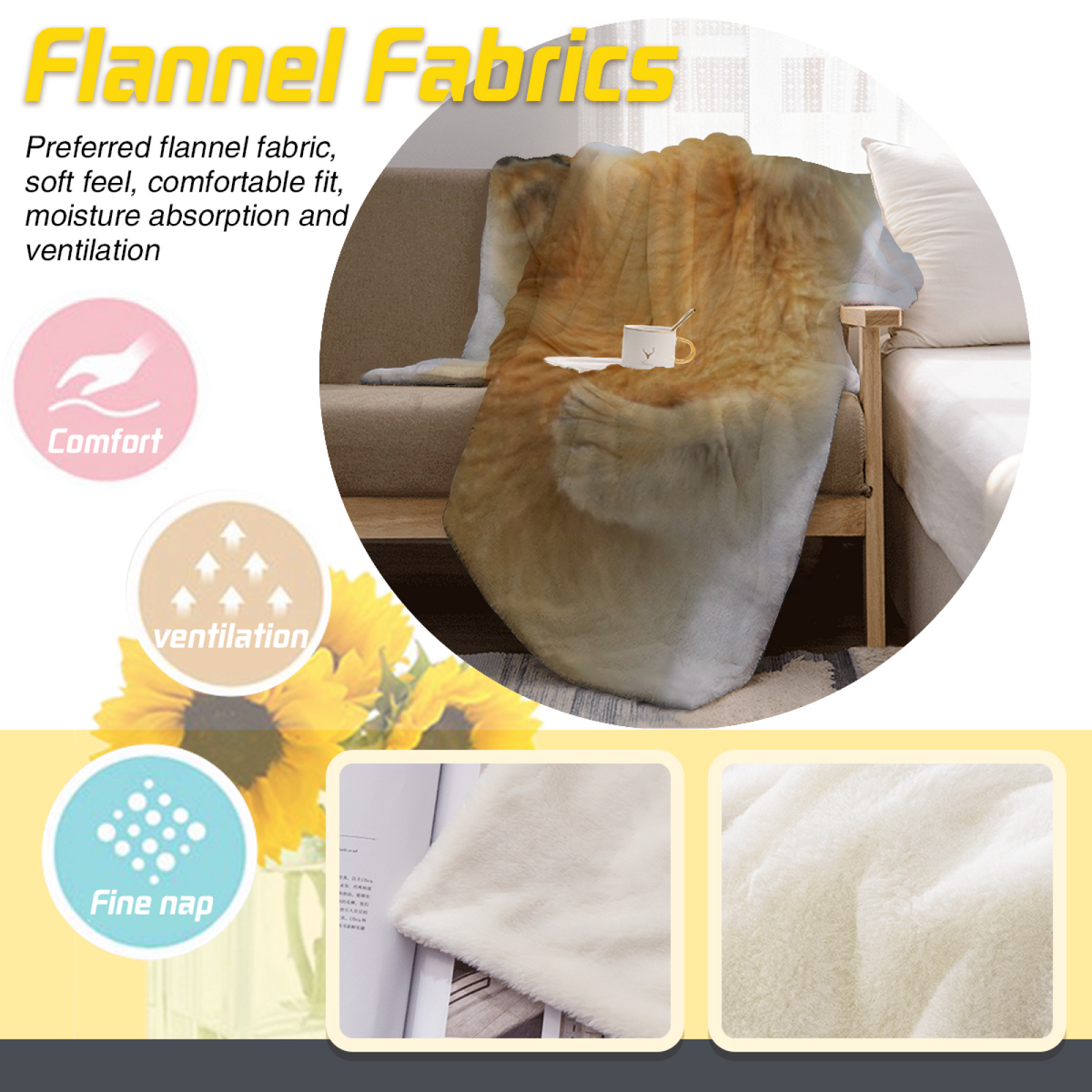 Riverstone Sonnet Inspired Cozy Flannel Bed Blanket ¨C Earthy Neutral Palette