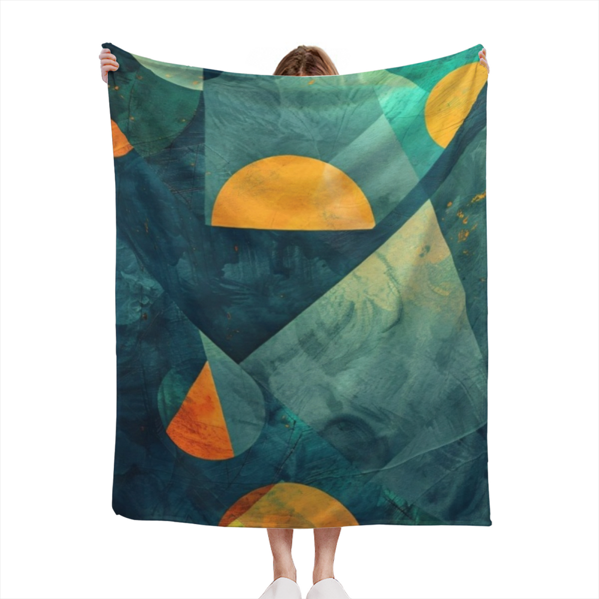 Ember Echo Retro Pattern Decorative Flannel Blanket