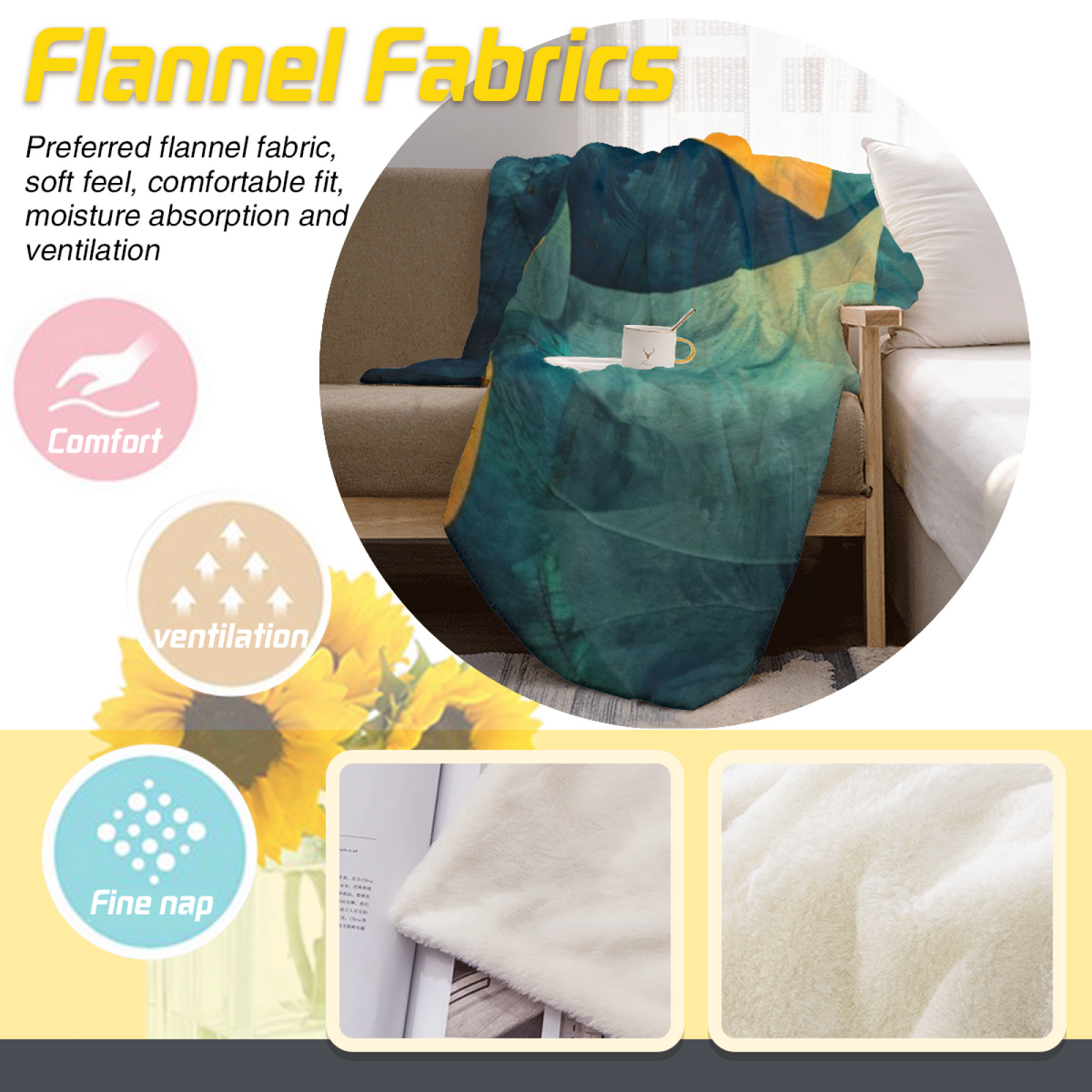 Ember Echo Retro Pattern Decorative Flannel Blanket