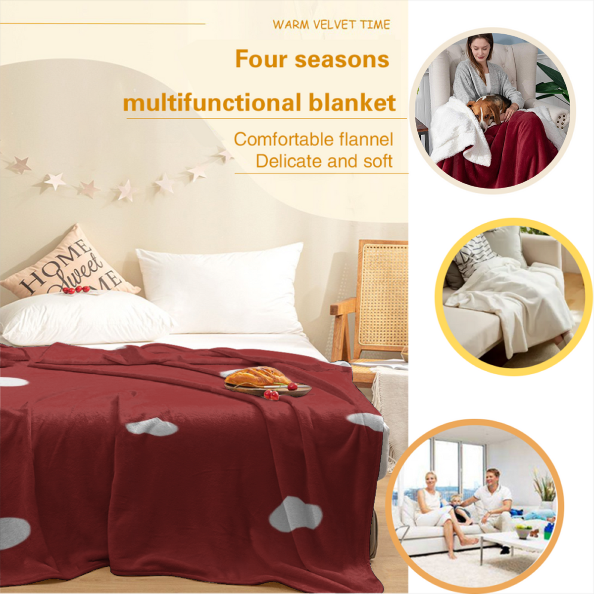 Celestial & Solstice Playful Graphic All-Season Flannel Blanket