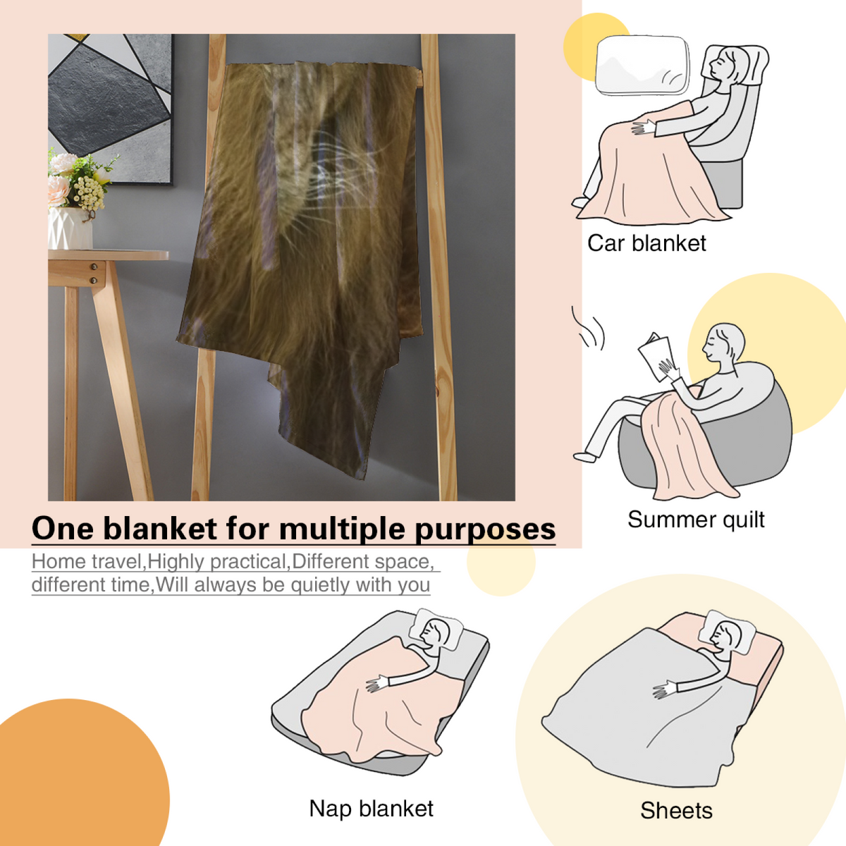 Ember Glow Soft Neutral Art Flannel Throw Blanket