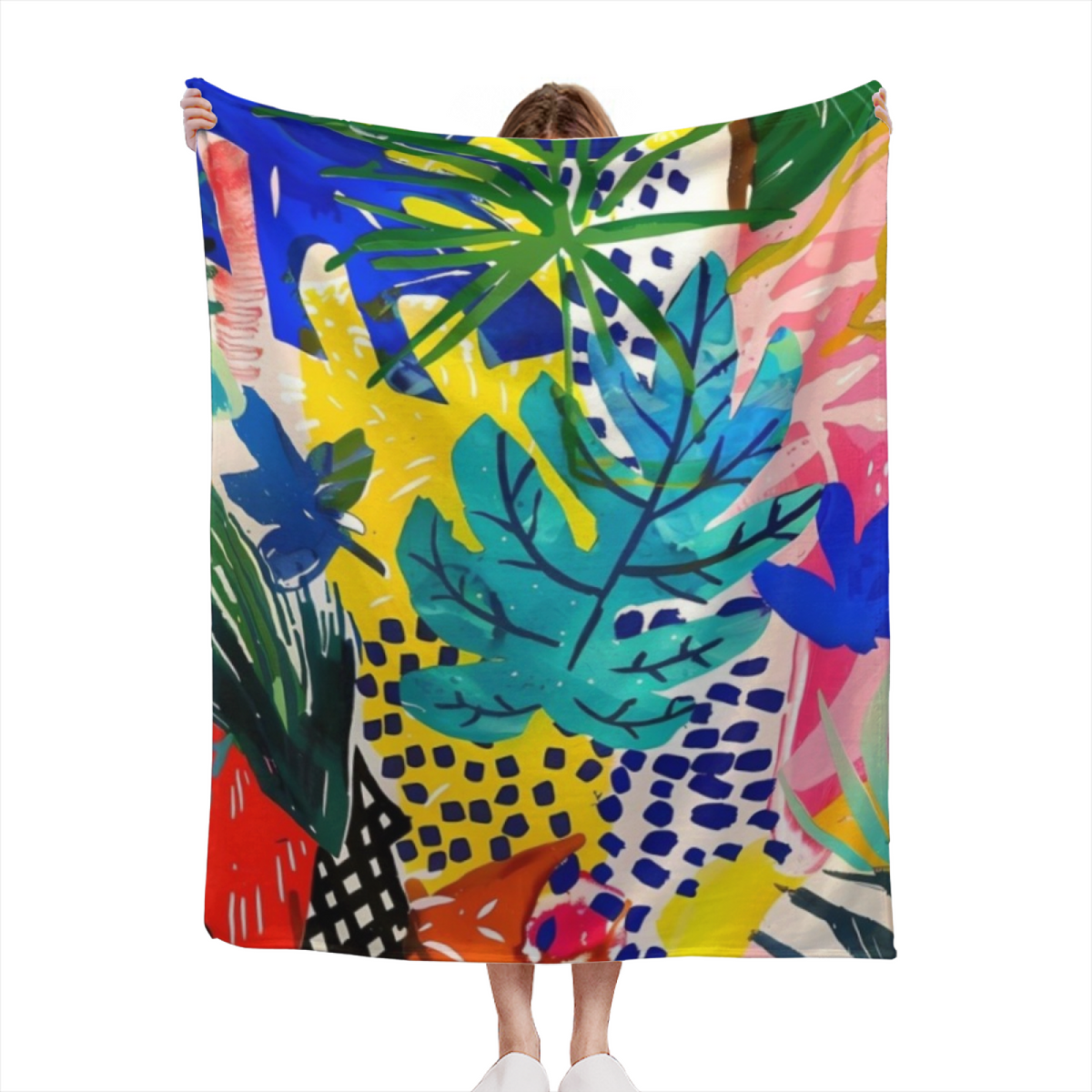 Lagoon Meadow Soft Neutral Art Lightweight Flannel Throw