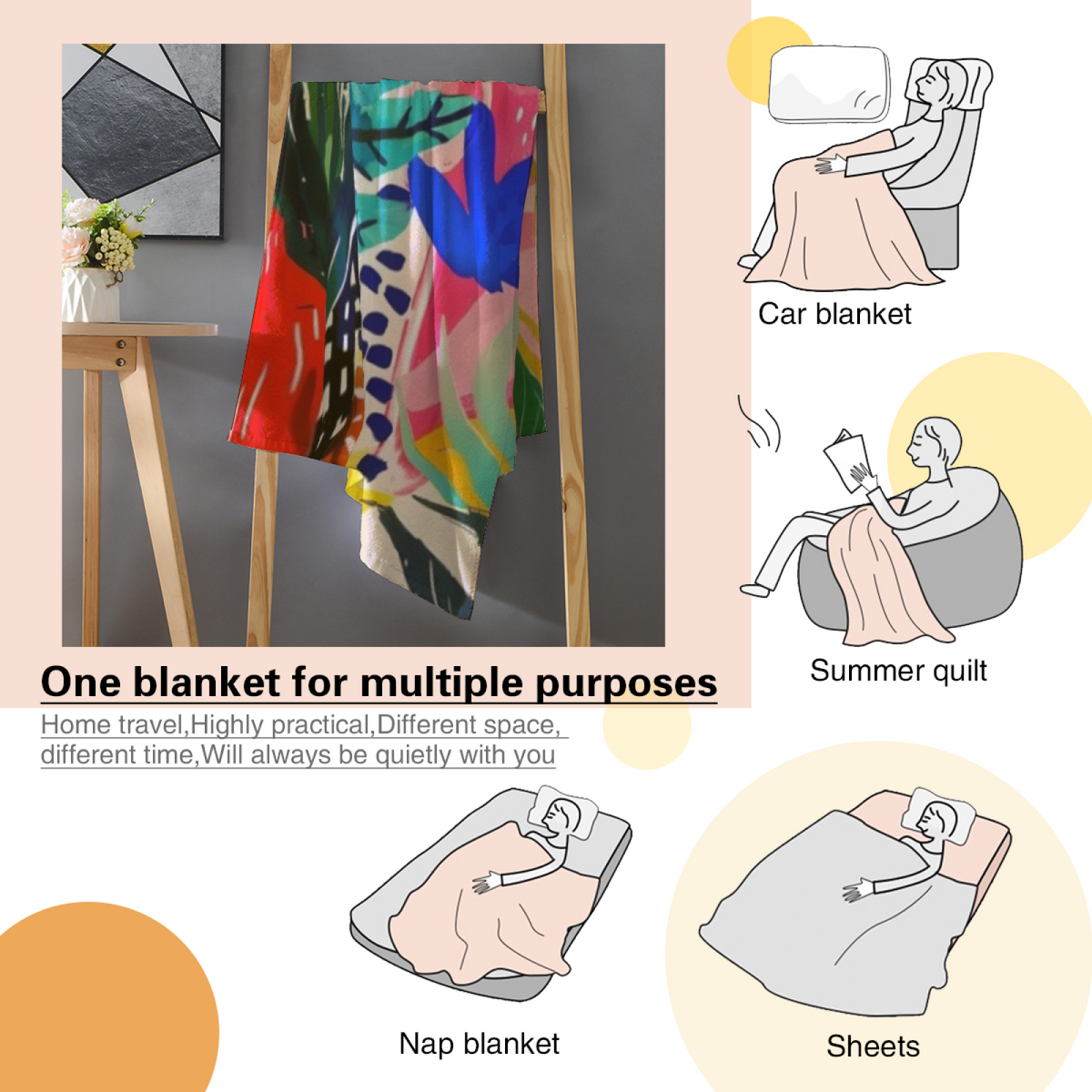 Lagoon Meadow Soft Neutral Art Lightweight Flannel Throw