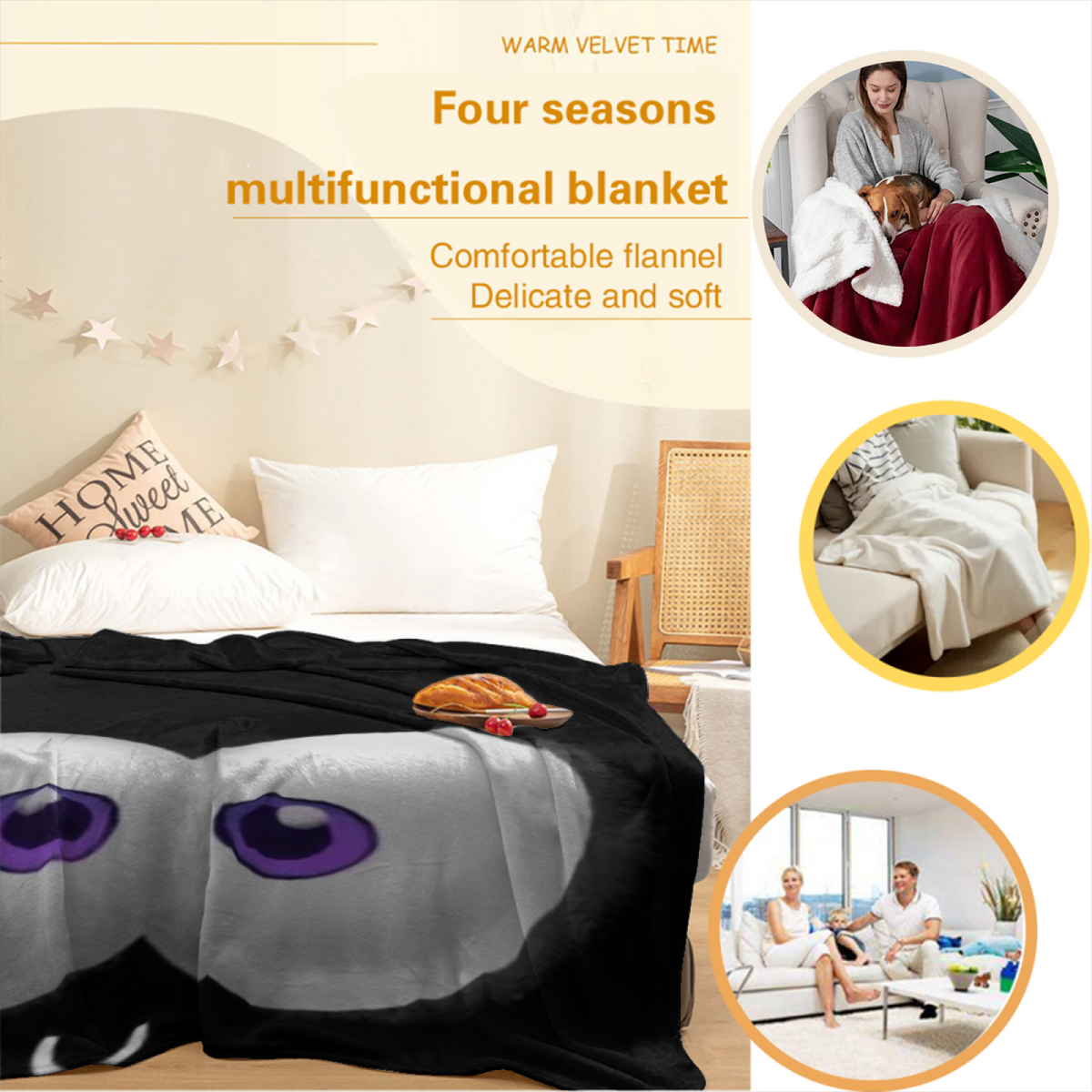 Moonbeam Galaxy Pastel Multicolor Modern Art Decorative Flannel Blanket