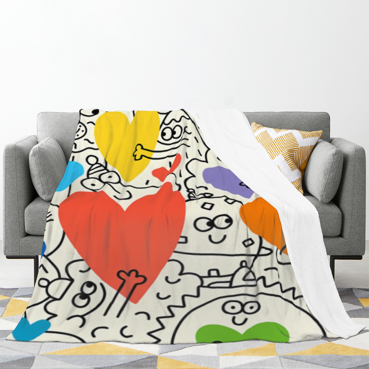 Frosted Lantern Inspired Flannel Sofa Throw ¨C Earthy Neutral Palette