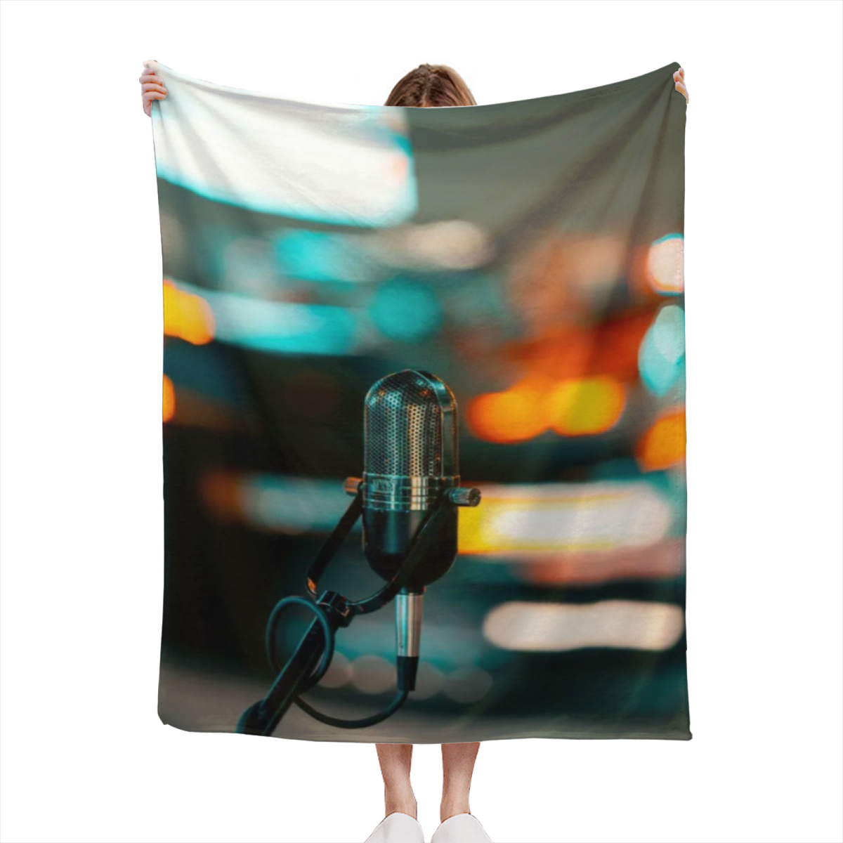 Electric Whisper Inspired Cozy Flannel Bed Blanket ¨C Earthy Neutral Palette