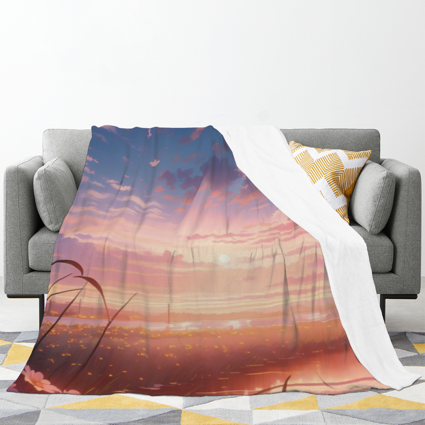 Colorful Artistic Graphic Throw Blanket ¨C Contemporary Decorative Cozy Blanket