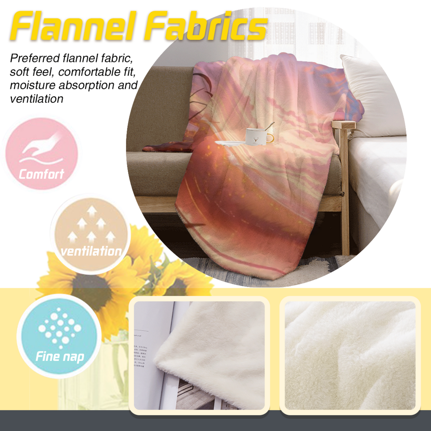 Colorful Artistic Graphic Throw Blanket ¨C Contemporary Decorative Cozy Blanket