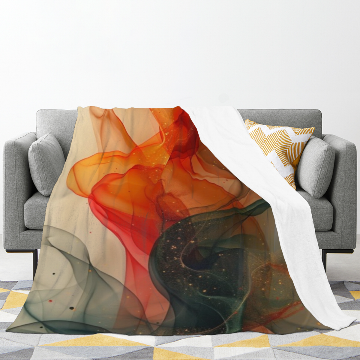 Rosewood Reverie Soft Neutral Art Flannel Throw Blanket