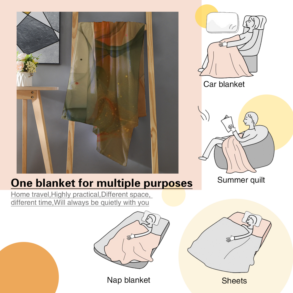 Rosewood Reverie Soft Neutral Art Flannel Throw Blanket