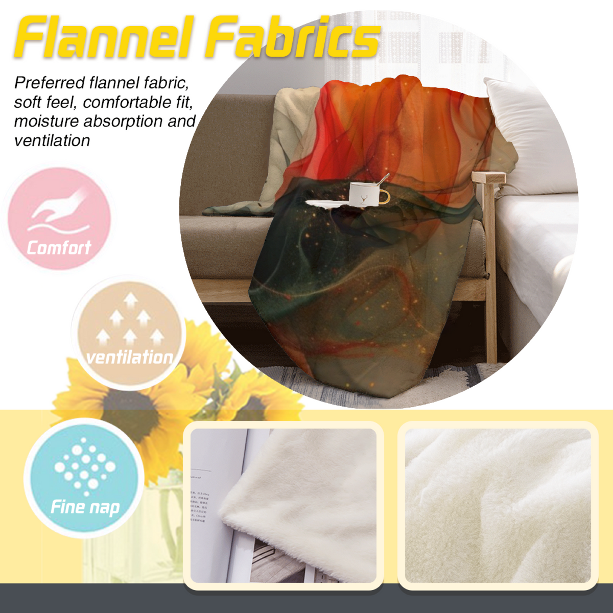 Rosewood Reverie Soft Neutral Art Flannel Throw Blanket