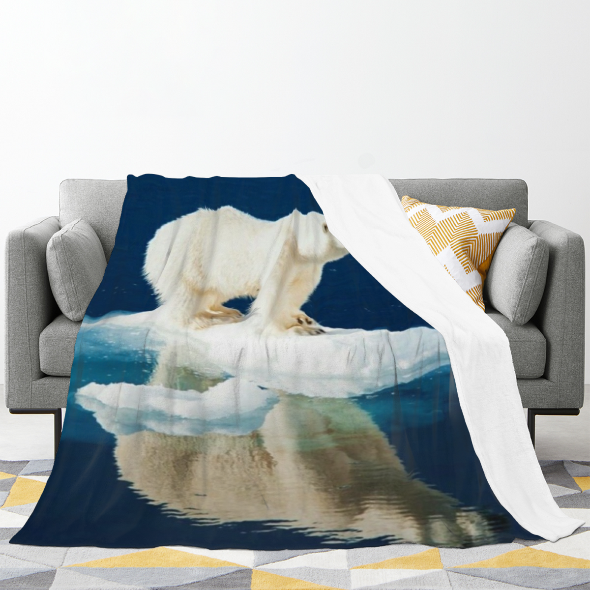 Retro Soft Neutral Ember Tapestry Flannel Throw Blanket
