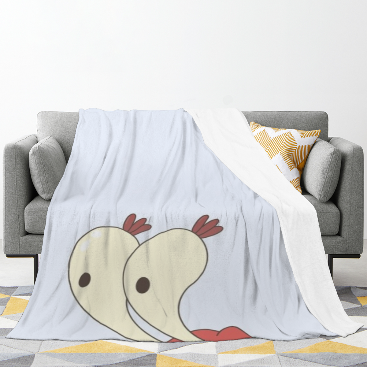 Eclectic Design Evergreen Rhapsody Creamy Ivory Flannel Sofa Throw