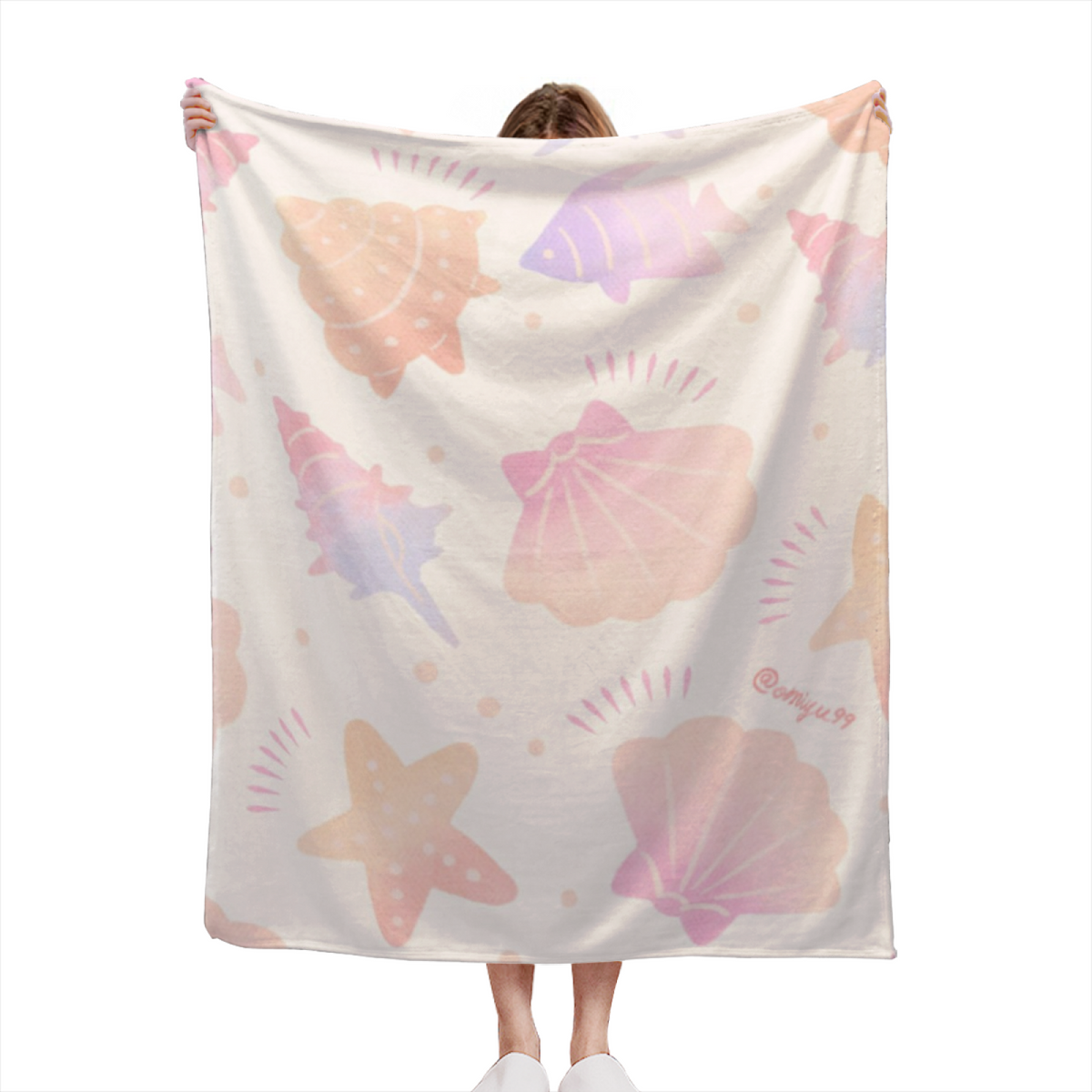 Ivory Golden Mosaic All-Season Flannel Blanket