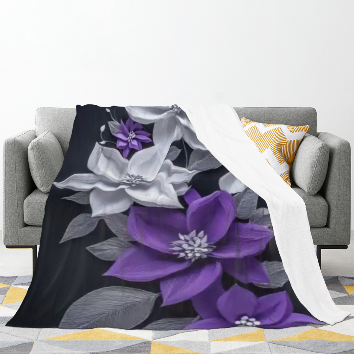 Eclectic Design Twilight Fable Warm Coral Flannel Sofa Throw