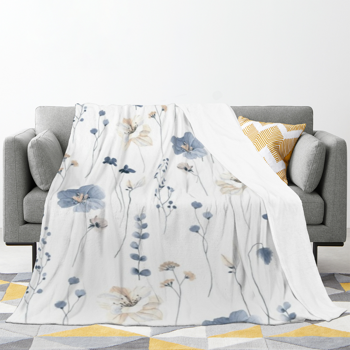 Pastel Multicolor Whimsical Decor Plush Flannel Throw ¨C Desert Orchard Edition