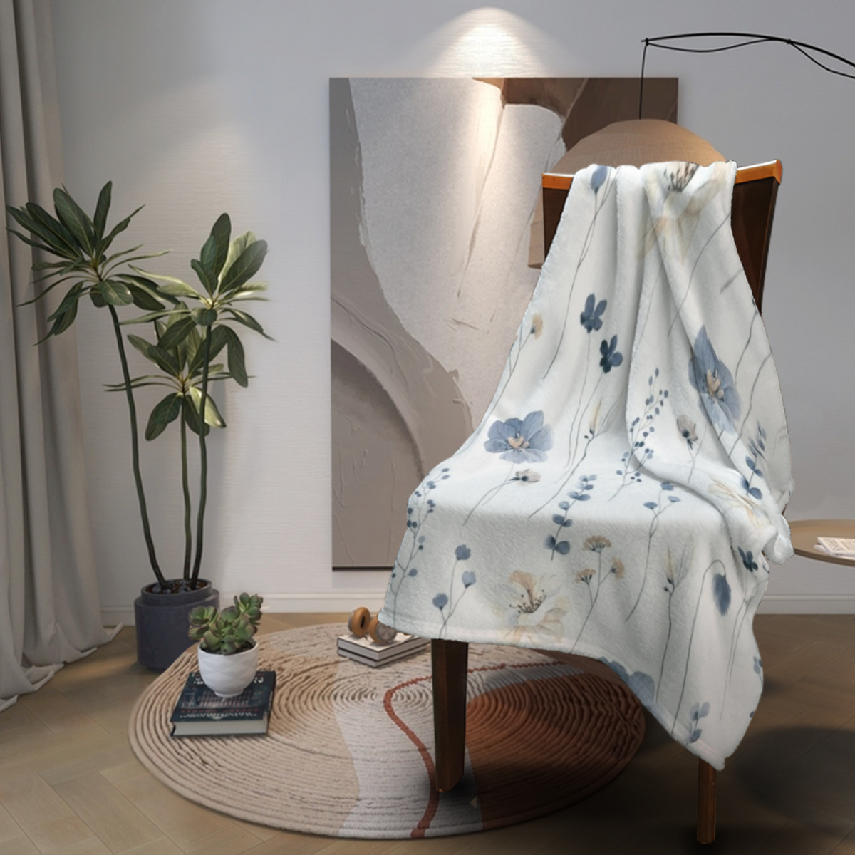 Pastel Multicolor Whimsical Decor Plush Flannel Throw ¨C Desert Orchard Edition