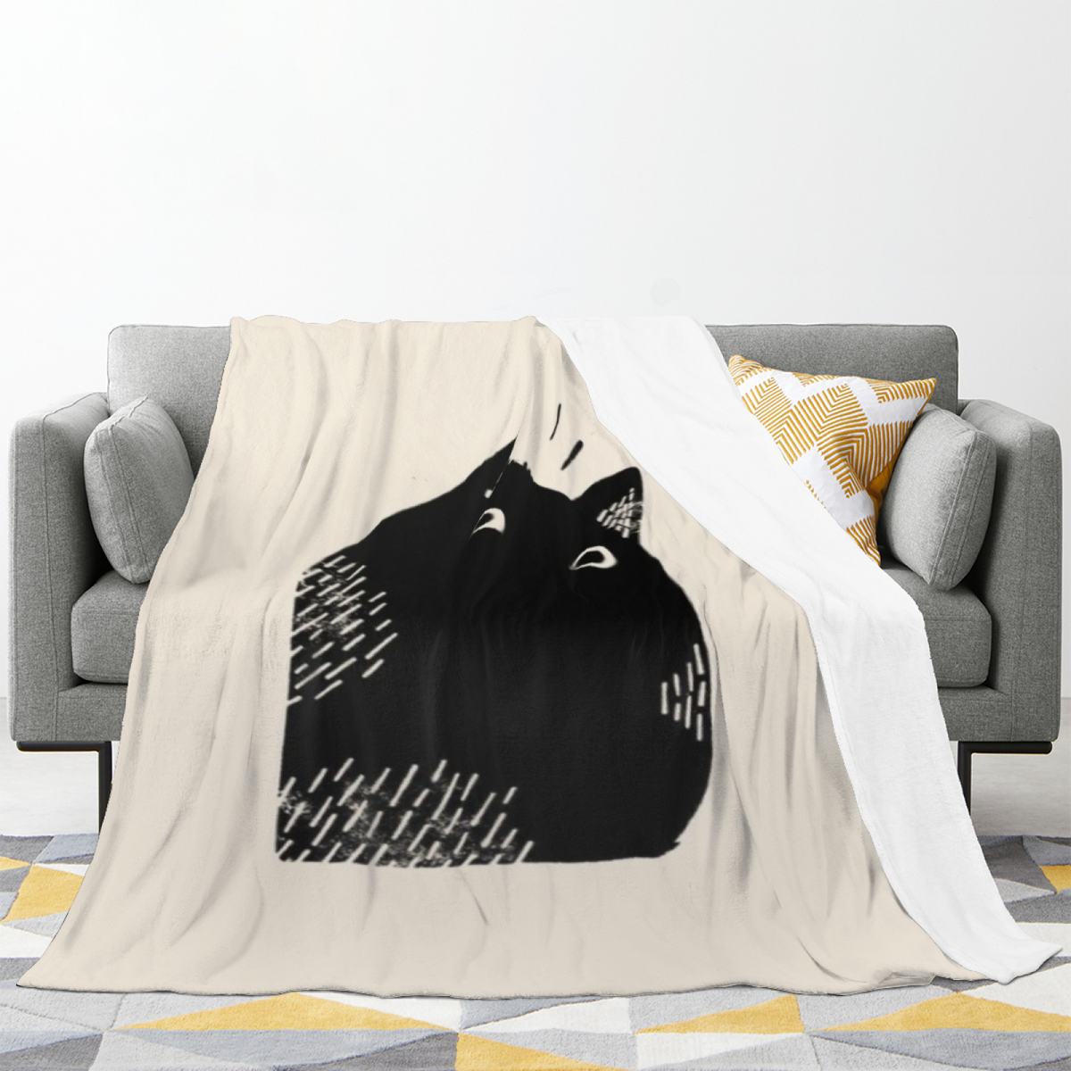 Opaline Hearth Soft Neutral Art Flannel Throw Blanket