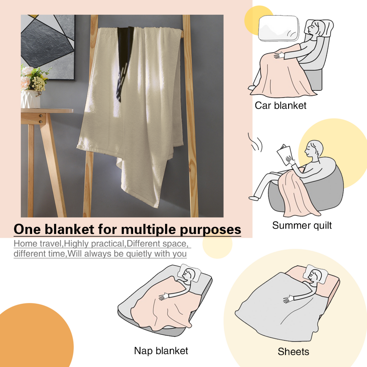 Opaline Hearth Soft Neutral Art Flannel Throw Blanket