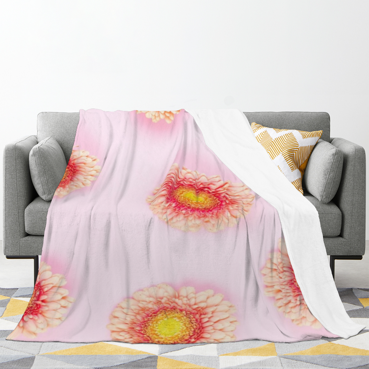 Cosmic & Blossom Playful Graphic All-Season Flannel Blanket
