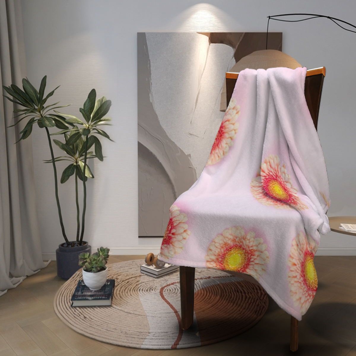 Cosmic & Blossom Playful Graphic All-Season Flannel Blanket