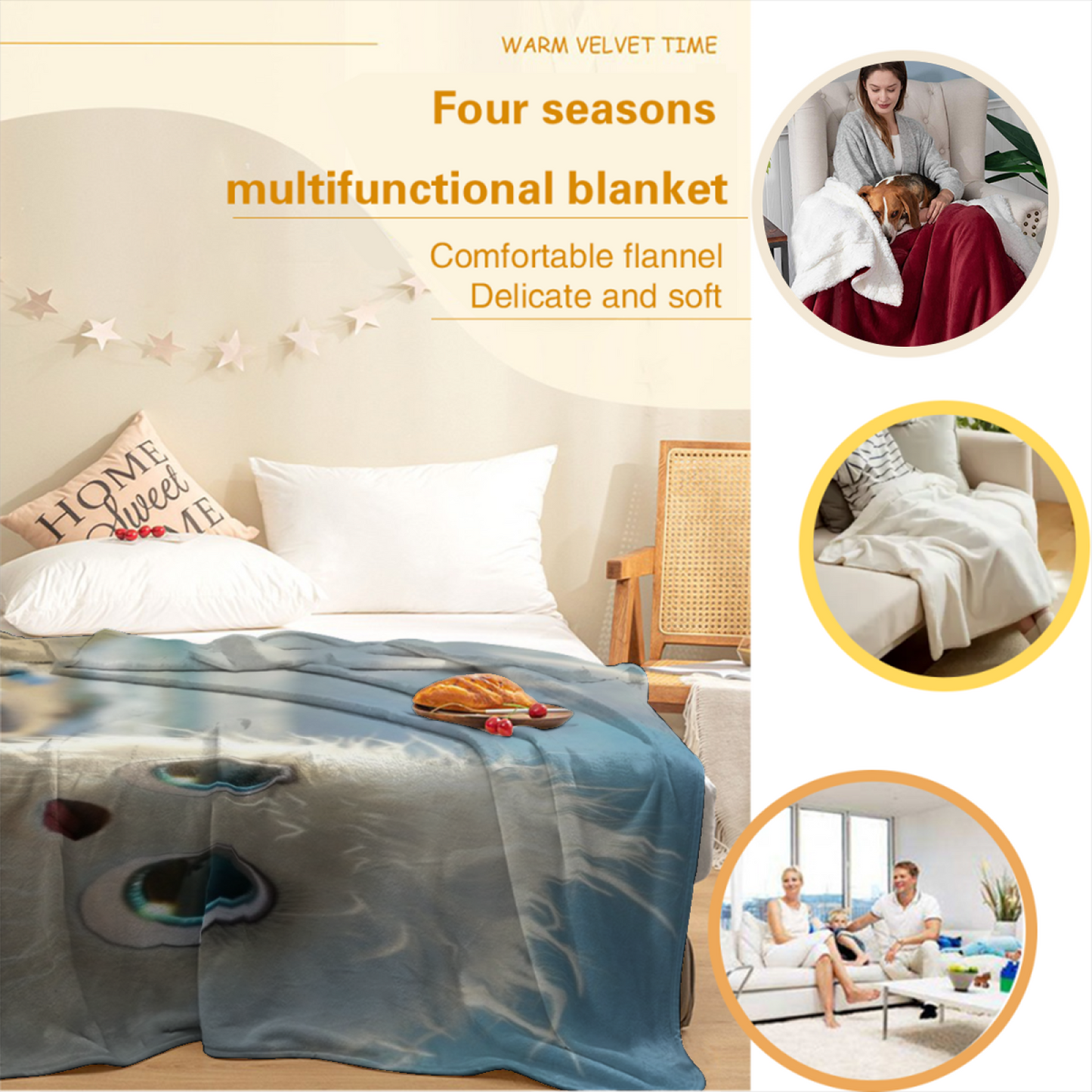 Artistic Printed Throw Blanket ¨C Modern Decorative Pattern Cozy Blanket