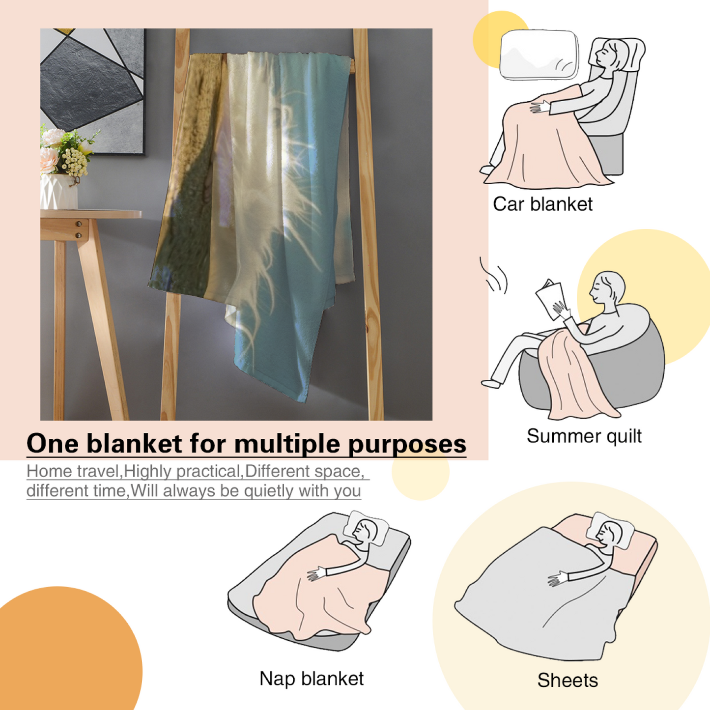 Artistic Printed Throw Blanket ¨C Modern Decorative Pattern Cozy Blanket