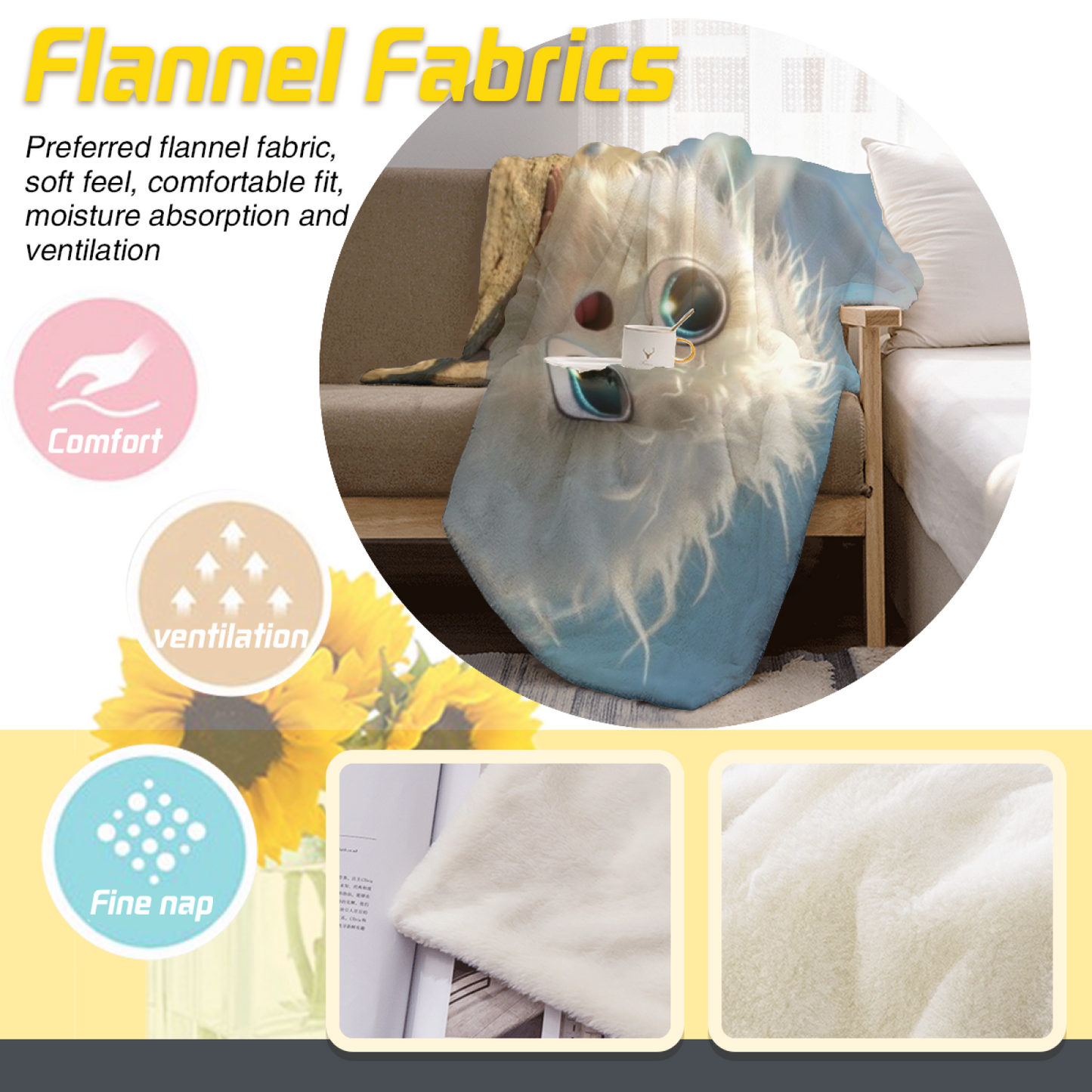 Artistic Printed Throw Blanket ¨C Modern Decorative Pattern Cozy Blanket
