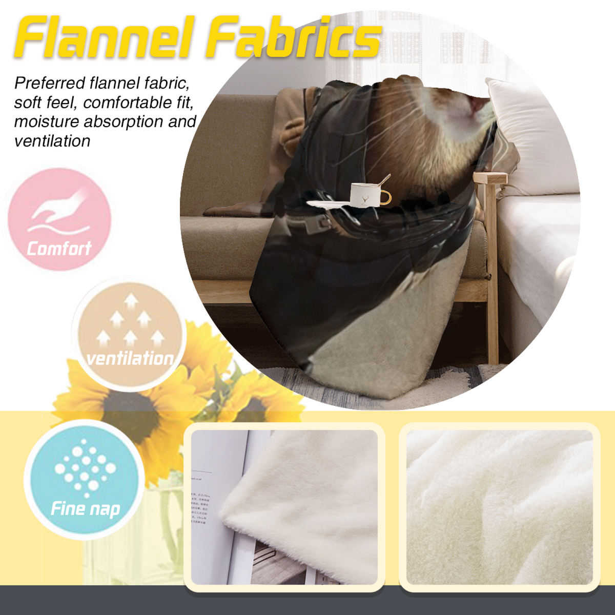 Soft Neutral Whimsical Decor Plush Flannel Throw ¨C Sunwashed Breeze Edition