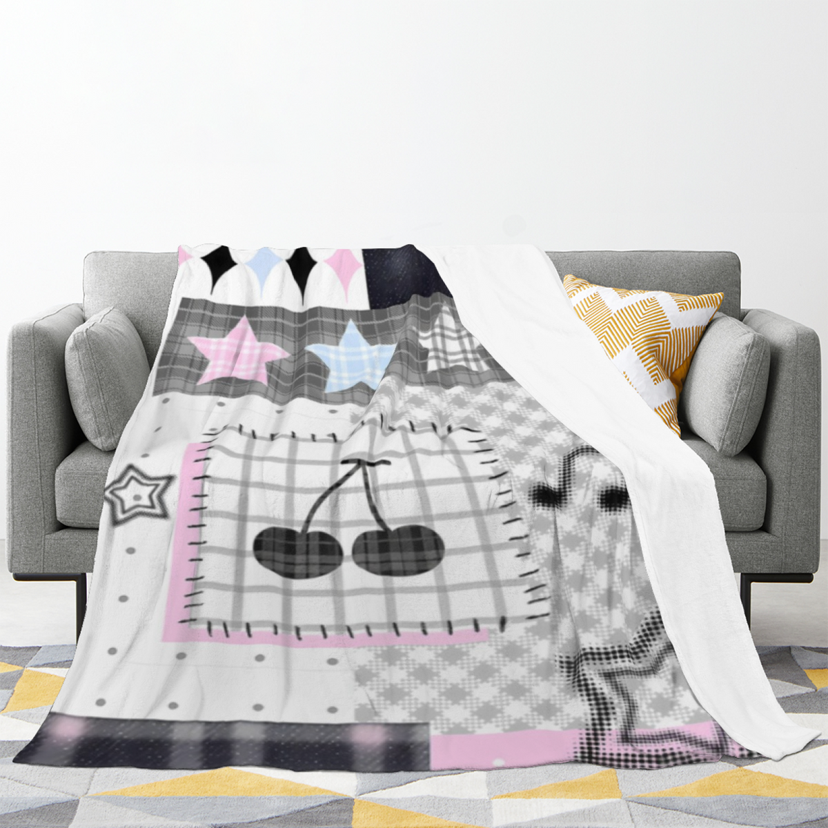 Festival & Tapestry Playful Graphic All-Season Flannel Blanket