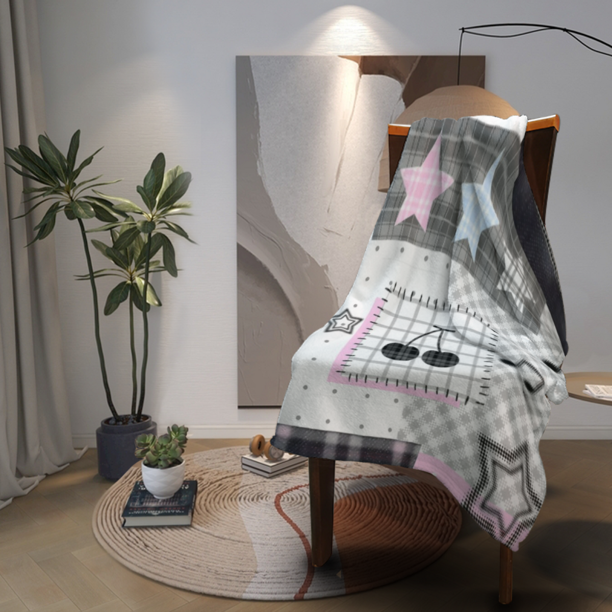 Festival & Tapestry Playful Graphic All-Season Flannel Blanket