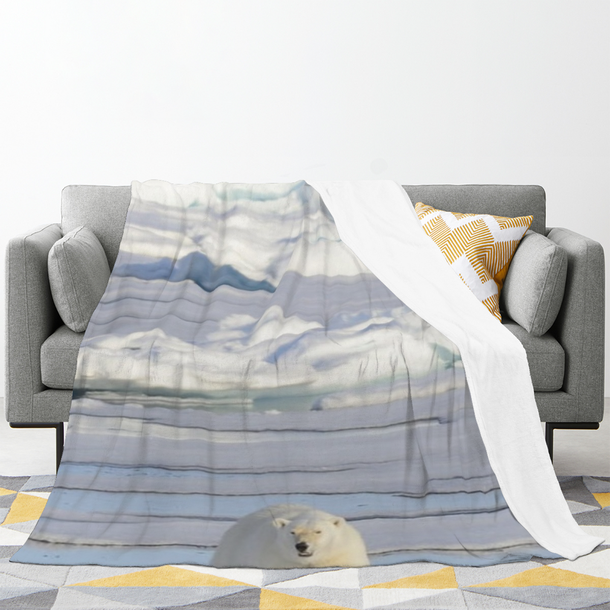 Ivory Harbor Tapestry Cozy Flannel Bed Blanket