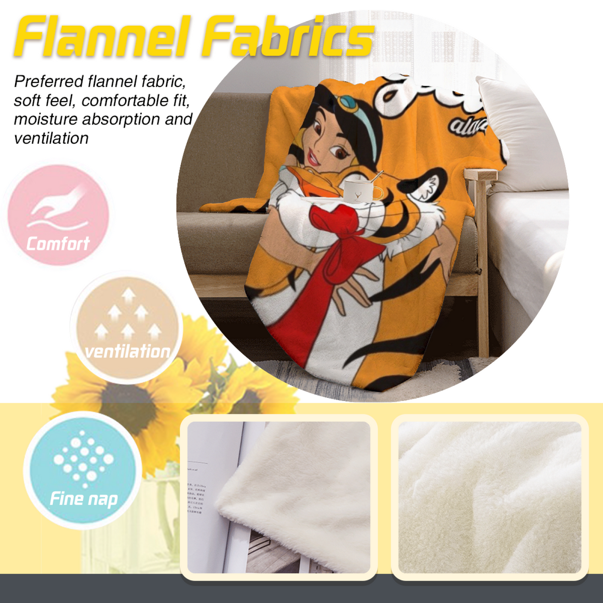Flannel Throw Blanket with Opaline Carnival Cozy Cottage Artwork