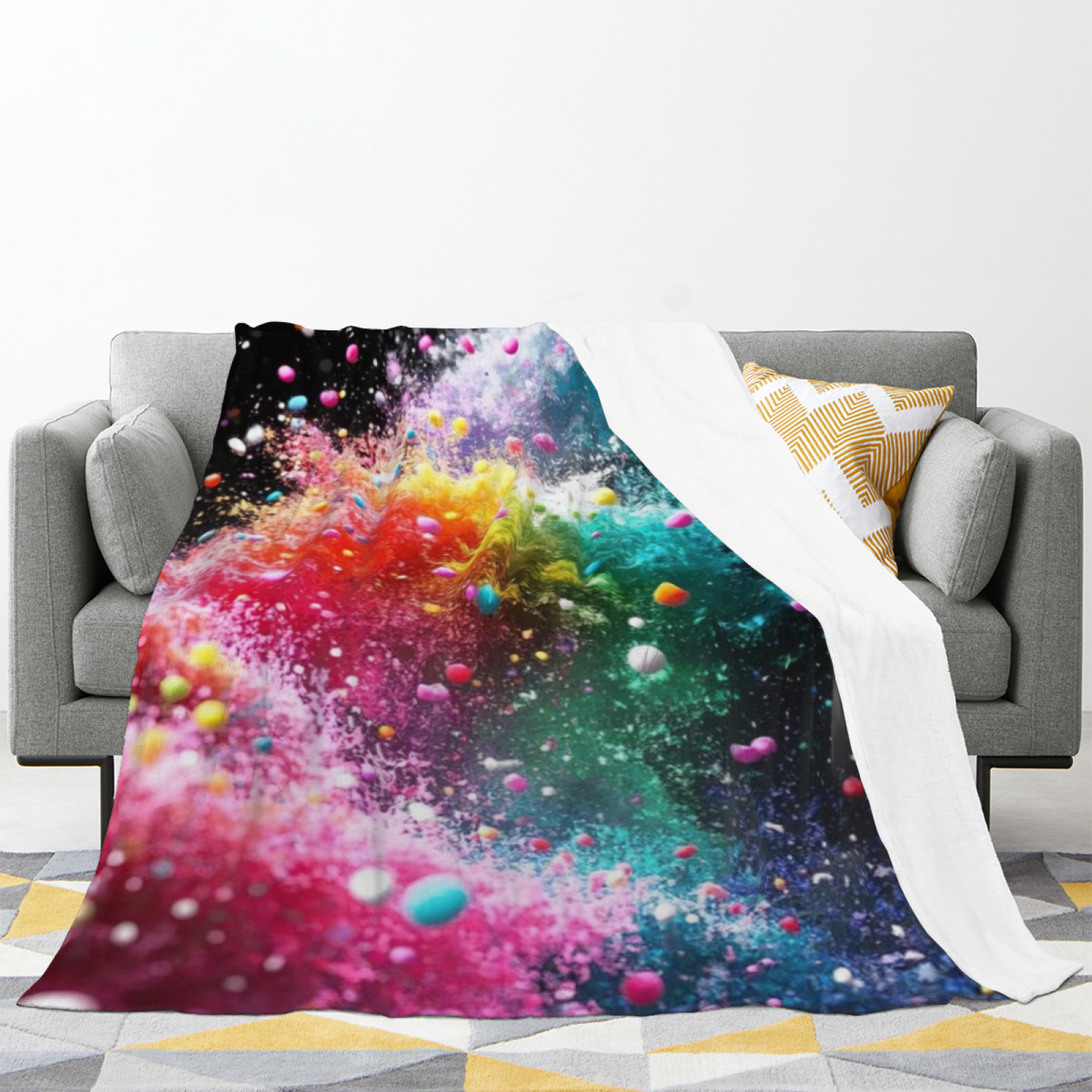 Colorful Artistic Graphic Throw Blanket ¨C Modern Decorative Home Blanket