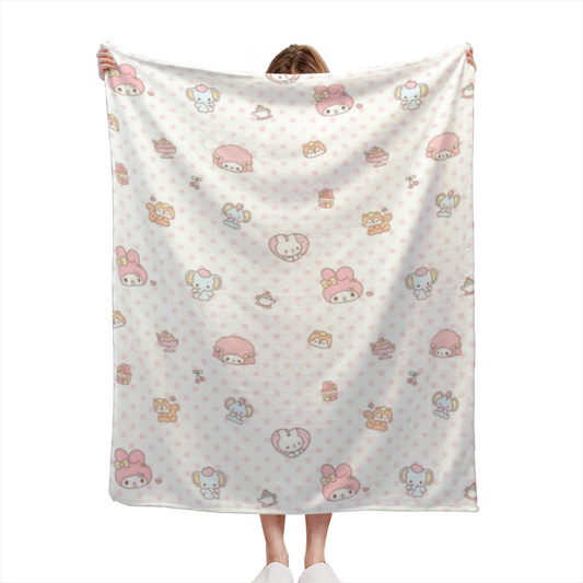 Creamy Ivory Tangerine Horizon Lightweight Flannel Throw ¨C Contemporary Pattern