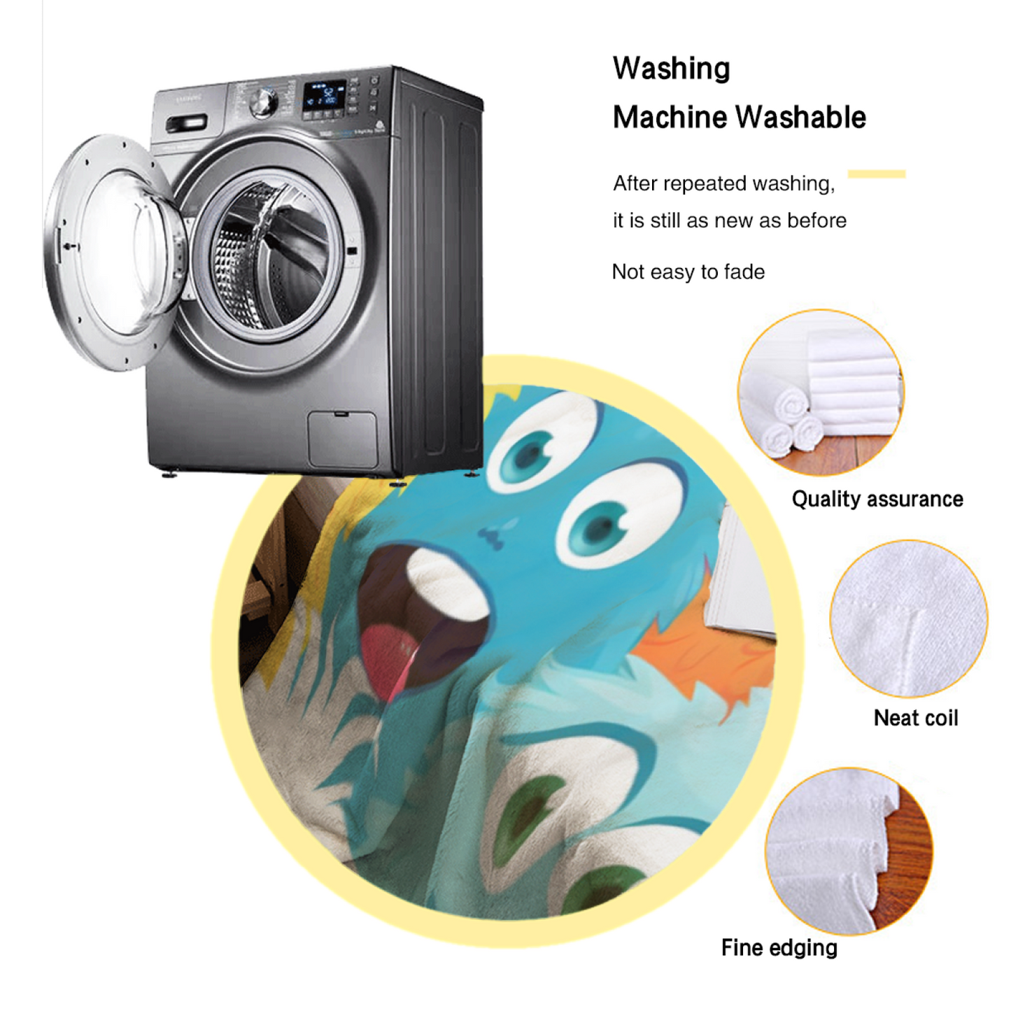 Colorful Cartoon Monsters Flannel Throw Blanket ¨C Fun and Whimsical Character Print