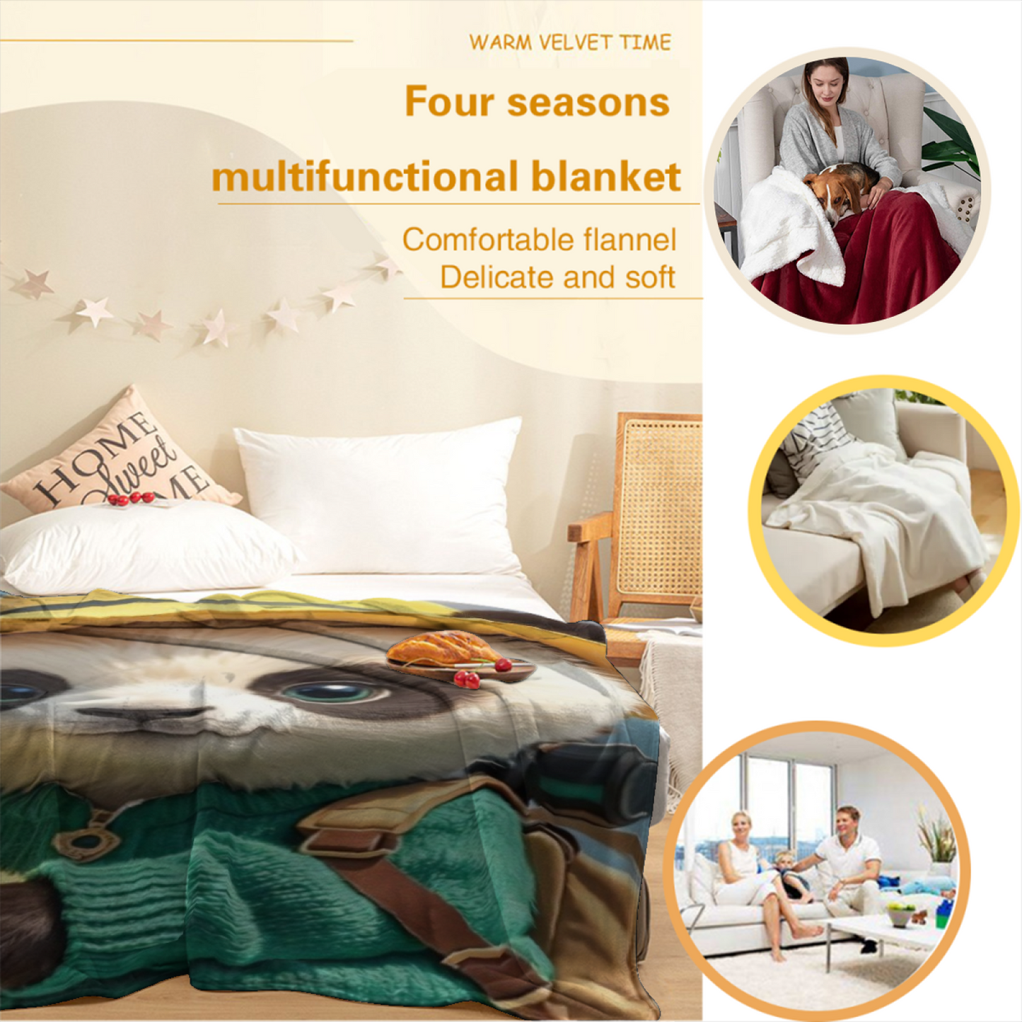 Modern Colorful Decorative Throw Blanket ¨C Abstract Printed Cozy Blanket